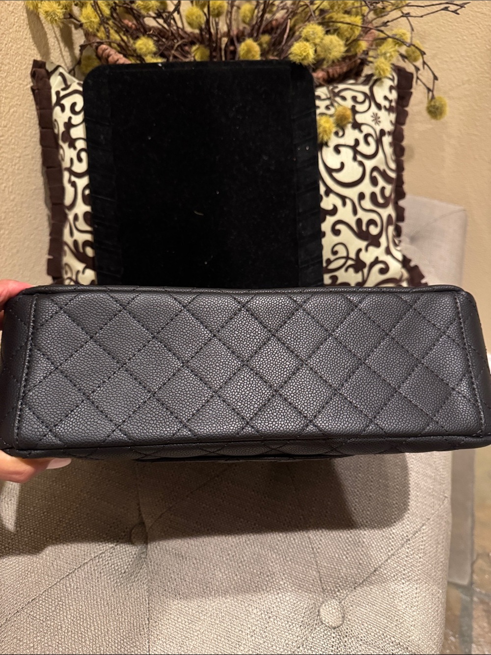 Chanel Classic Black Quilted Caviar leather Jumbo Size - Picture 7 of 16